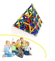 Manyetik Lego Mıknatıslı Denge Oyun Çubukları (37 Parça) (Çok Renkli)