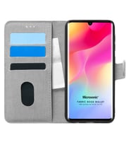 Microsonic Xiaomi Mi Note 10 Lite Kılıf Fabric Book Wallet Gri