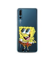 Süngerbob Tasarımlı Süper Şeffaf Silikon Telefon Kılıfı Huawei P20 Pro  