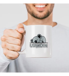 Usandım Koala Tasarımlı Esprili Hediye Porselen Kupa  Bardak