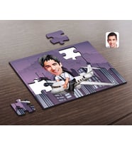 BK Gift Kişiye Özel Erkek Kaptan Pilot Karikatürlü Ahşap Puzzle-1