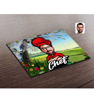BK Gift Kişiye Özel Erkek Chef Karikatürlü Ahşap Puzzle-10