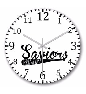 The Saviors Team Logo Duvar Saati Bombeli Gercek Cam
