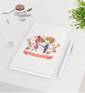 BK Gift Kişiye Özel Sevgililer Günü Beyaz Defter Kalem Seti-63