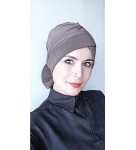 Kadın Fiyonklu Çift Taraflı Bone (Koyu Vizon)