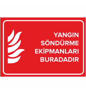 MIGNATIS - Yangın Söndürme Ekipmanları Buradadır Levhası - Sac Malzeme 50x70cm