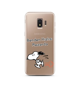 Snoopy Tasarımlı Süper Şeffaf Silikon Telefon Kılıfı Samsung J2 Core
