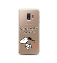 Snoopy Tasarımlı Süper Şeffaf Silikon Telefon Kılıfı Samsung J2 Core