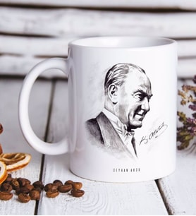 BK Gift Kişiye Özel Atatürk Temalı Beyaz Kupa Bardak-10