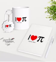 BK Gift Kişiye Özel Matematik Öğretmeni Kupa Anahtarlık Beyaz Defter Kalem Hediye Seti-12 (Model 1)