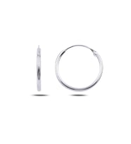 Rodyum Kaplama 18mm Sade Halka Gümüş Küpe