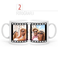 BK Gift Kişiye Özel 2 fotoğraflı beyaz kupa bardak