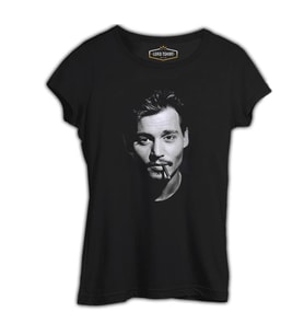 Johnny Depp Siyah Kadın Tshirt