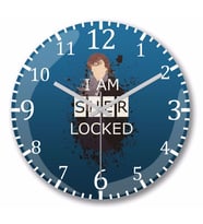 I am Sher Locked Duvar Saati Bombeli Gercek Cam