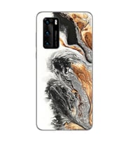 Mermer Tasarımlı Süper Şeffaf Silikon Telefon Kılıfı Huawei P40