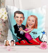 BK Gift Kişiye Özel Sevgililer Karikatürlü  Yastık  13