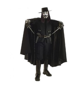 V For Vendetta Yetişkin Kostümü (Siyah)