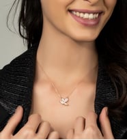Gümüş Zirkon Taşlı Güvercin Kuş Tasarım Kolye (Rose)