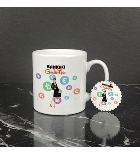 Bankacı Kupa Bardak ve Anahtarlık Set 003