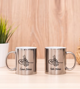Osmanlı Tuğralı İkili Silver Kupa Bardak
