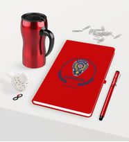 BK Gift Kişiye Özel Komiser Temalı Kırmızı Defter Kalem Termos Mug Seti - 2 (Model 1)