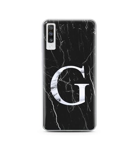 Samsung A3 (2015) Siyah Mermer Harf Tasarımlı Telefon Kılıfı G-Harfi 