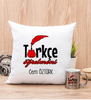 Türkçe Öğretmeni Yastık ve Silver Kupa Bardak
