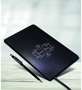 Kişiye Özel Siyah Defter Touchpen Kalem Hediye Seti Model-10