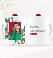 BK Gift Kişiye Özel Fotoğraflı Teyze Anlamı Beyaz Kupa Bardak - 1