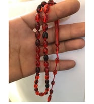 Kehribar Tesbih Toz Kehribar Tesbih Kırmızı Renk