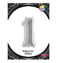 1 Rakam Kikajoy Gümüş Folyo Balon 102 cm (40 inch)
