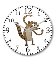 Regular Show Duvar Saati Bombeli Gercek Cam