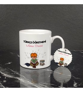 Türkçe Öğretmeni Kupa Bardak ve Anahtarlık Set 05