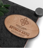 BK Gift Kişiye Özel Ahşap Yaka İsimliği - 3