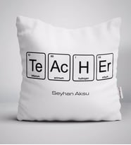 BK Gift Kişiye Özel Öğretmen Beyaz Yastık-3