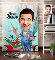 BK Gift Kişiye Özel Bay Diş Hekimi Karikatür Kanvas Tablo 70x100cm 4