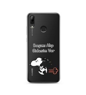 Snoopy Tasarımlı Süper Şeffaf Silikon Telefon Kılıfı Huawei PSmart 2019