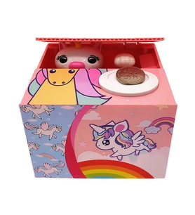 Hırsız Unicorn Kumbara Para Yiyen Unicorn Kumbara Pilli