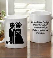 Kişiye Özel Esprili Evlilik Kupa Bardak