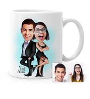 BK Gift Kişiye Özel Mr  Mrs Smith Karikatür Beyaz Kupa Bardak