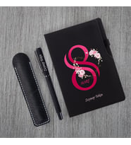Kişiye Özel 8 Mart Dünya Kadınlar Günü Siyah Defter Siyah Roller Kalem