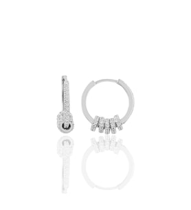 Söğütlü Silver Gümüş zirkon taşlı rodyumlu ring küpe