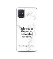 Samsung A51 Beyaz Mermer Söz Tasarımlı Telefon Kılıfı