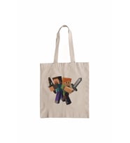Njovu Bag Minecraft Savaşçıları Alışveriş Bez Çanta (Beyaz)