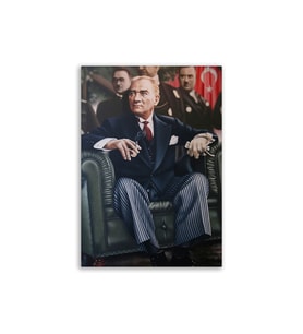 Atatürk Posteri Deri Kanvas Tablo 50x70cm