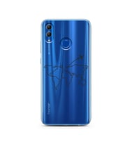 Çizgi Harita Tasarımlı Süper Şeffaf Silikon Telefon Kılıfı Huawei Honor 10 Lite 
