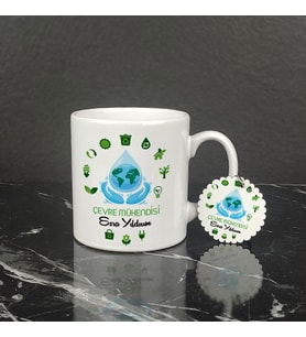 Çevre Mühendisi Kupa Bardak ve Anahtarlık Set