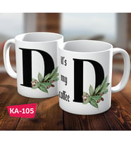 D Harf Baskılı Hediyelik Kahve Kupa Bardak