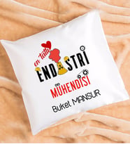 Mesajlı Endüstri Mühendisi Tasarımlı Kişiye Özel Endüstri Mühendisi Yastık