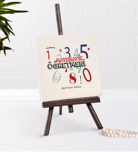 BK Gift Kişiye Özel Matematik Öğretmeni Şovaleli Doğal Taş-4 (Beyaz)